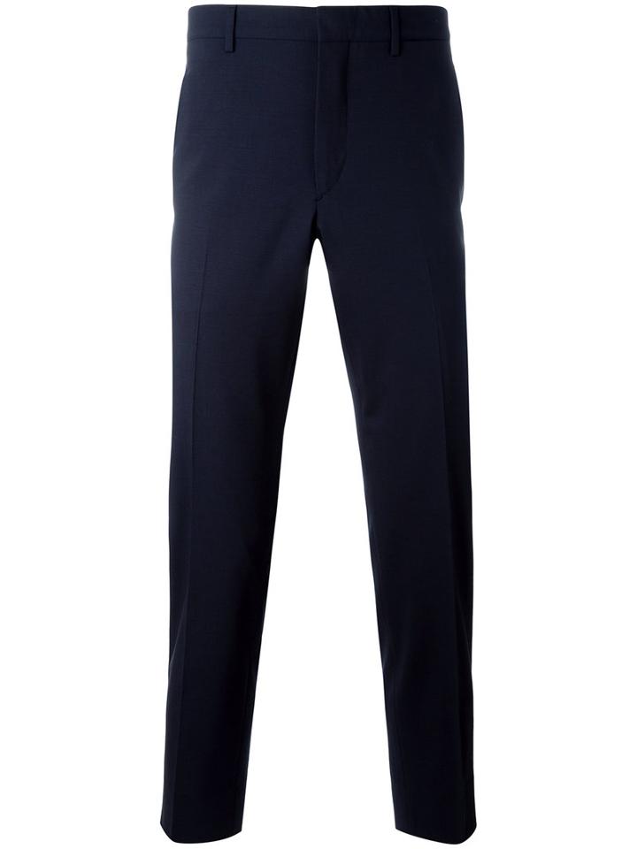 Prada Tailored Trousers, Men's, Size: 52, Blue, Cotton/spandex/elastane/virgin Wool