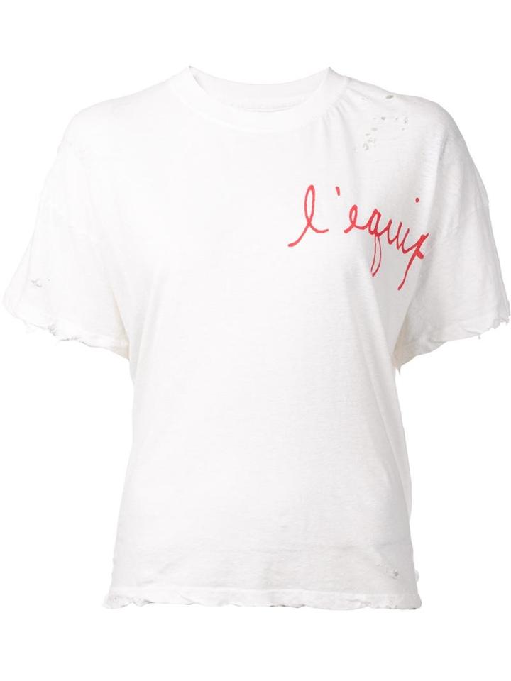 The Squad 'l'equip' Print T-shirt, Women's, Size: Xs, White, Cotton