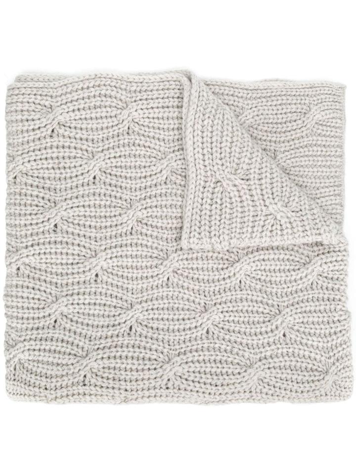 Gentry Portofino Chunky Knit Scarf - White