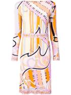 Emilio Pucci Printed Belted Sheath Dress - Multicolour