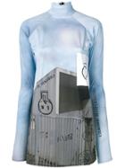 Barbara Bologna Printed High Neck Jersey - Blue