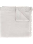 Fabiana Filippi - Glittery Stripe Frayed Scarf - Women - Silk/polyamide/cashmere/metallic Fibre - One Size, Nude/neutrals, Silk/polyamide/cashmere/metallic Fibre