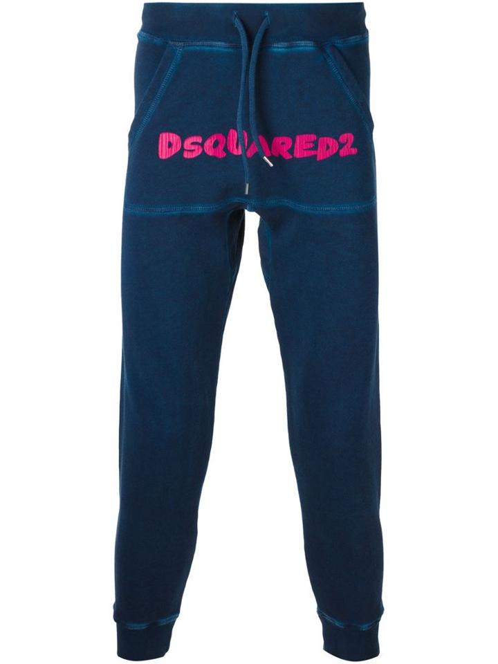 Dsquared2 Logo Track Trousers, Men's, Size: Medium, Blue, Cotton