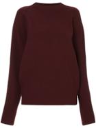 Des Prés Long-sleeve Fitted Sweater - Red