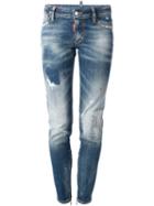 Dsquared2 'skinny' Distressed Jeans, Women's, Size: 44, Blue, Cotton/spandex/elastane
