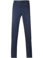 Etro Floral Print Trousers, Men's, Size: 48, Blue, Cotton