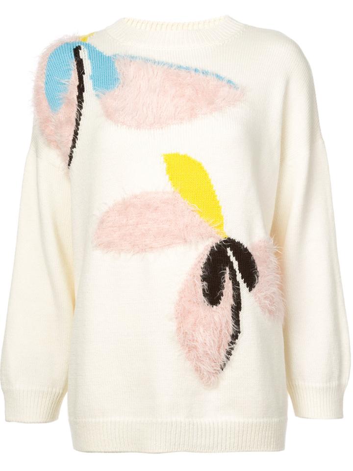 Delpozo Floral Motif Jumper - White