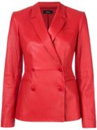 Theory Double Breasted Blazer - Red