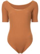 Cityshop Ribbed Short-sleeved Body - Brown