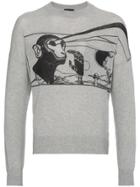Prada Printed Cashmere Sweater - Grey
