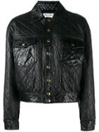 Saint Laurent Cropped Quilted Leather Jacket - Black