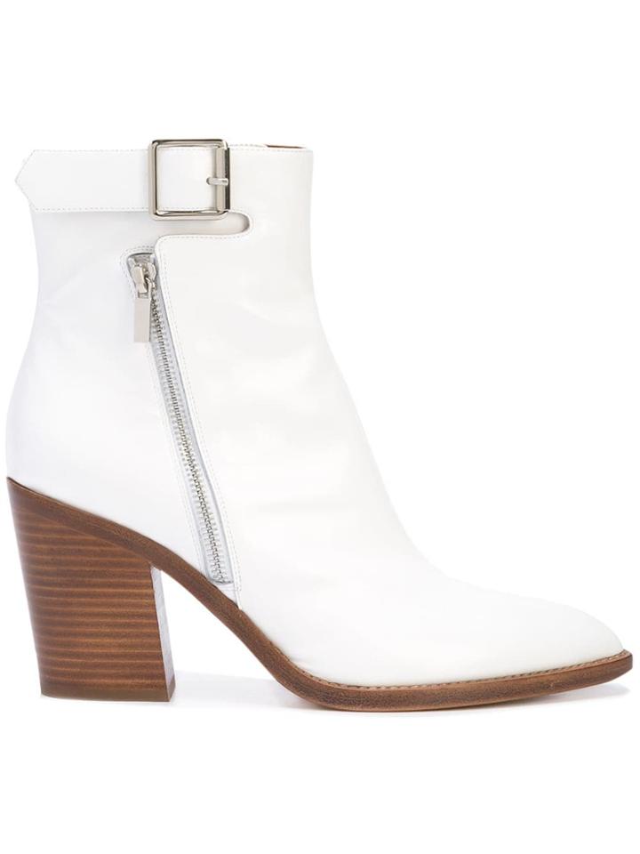 Derek Lam Easton Stack Heel Bootie - White