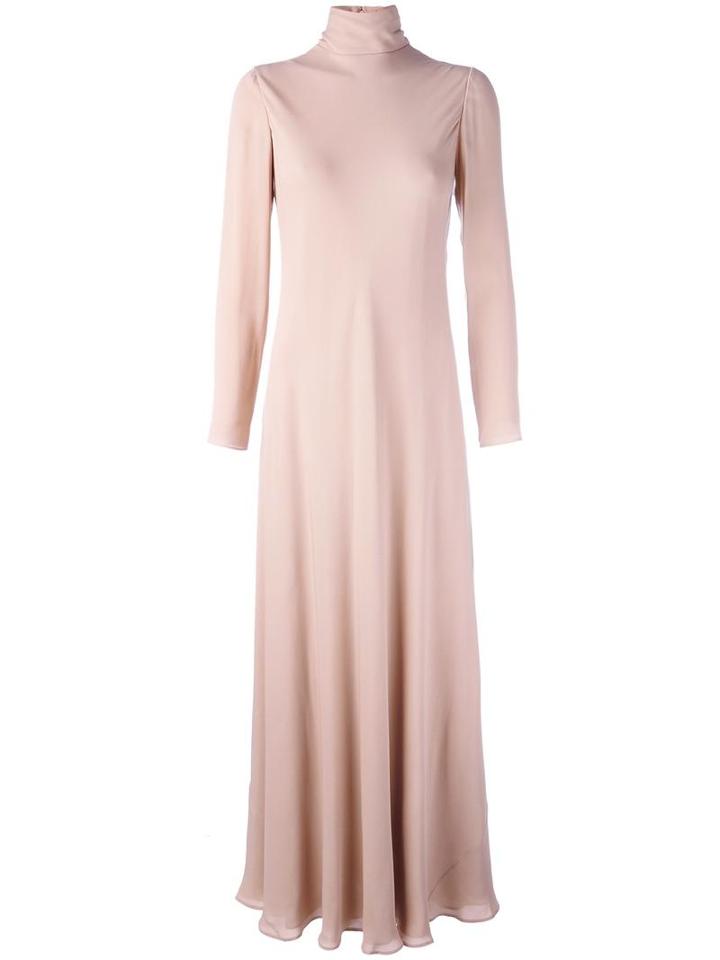 Valentino Funnel Neck Maxi Dress, Women's, Size: 40, Pink/purple, Silk/spandex/elastane