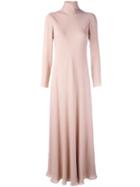 Valentino Funnel Neck Maxi Dress, Women's, Size: 40, Pink/purple, Silk/spandex/elastane