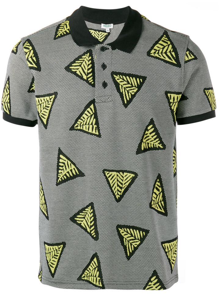 Kenzo Embroidered Polo Shirt, Men's, Size: Small, Black, Cotton/polyester