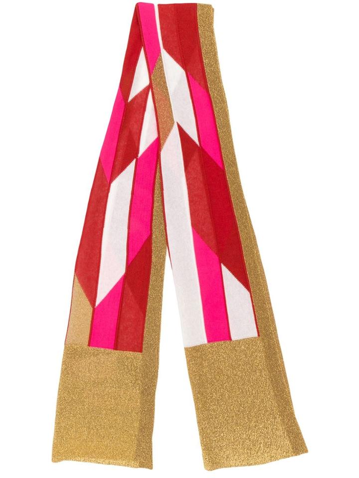 M Missoni Chevron Pattern Scarf - Red