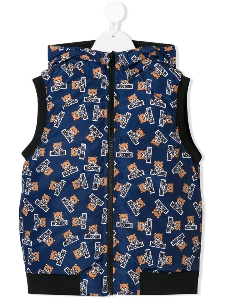 Moschino Kids Teen Reversible Down Vest - Blue