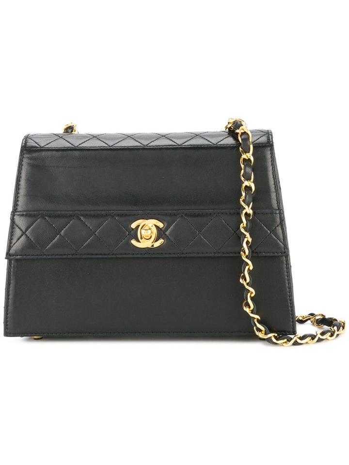 Chanel Vintage Trapezoid Turn-lock Shoulder Bag - Black