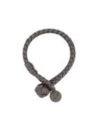 Bottega Veneta Argento Ossidato Intrecciato Grosgrain Bracelet - Grey