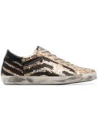 Golden Goose Black And Metallic Gold Superstar Leather Sneakers