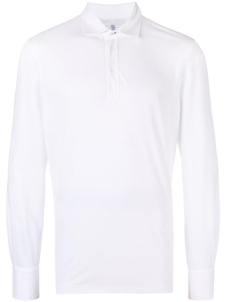 Brunello Cucinelli Long Sleeve Polo Shirt - White