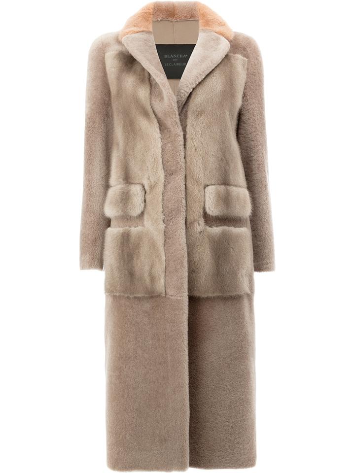 Blancha Long Fur Coat - Grey