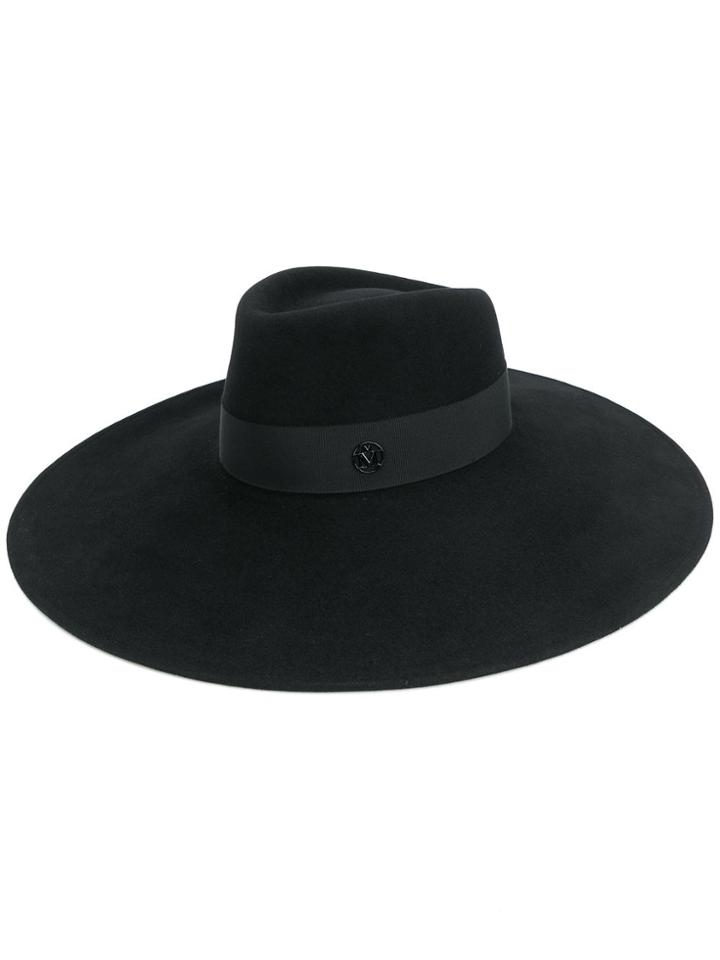 Maison Michel Wide Brim Felt Hat - Black