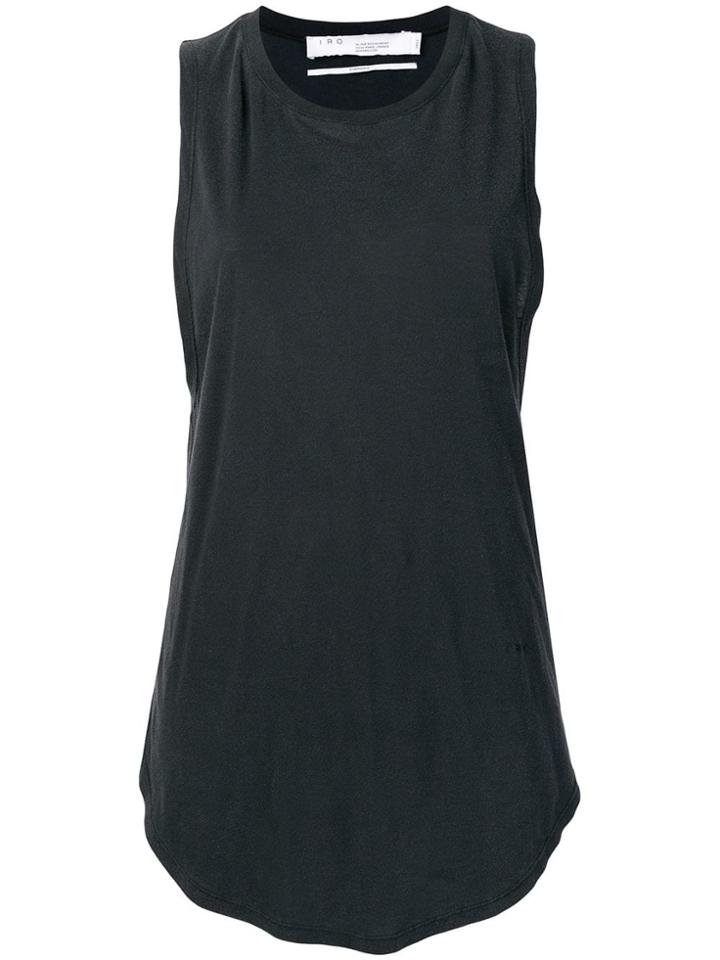 Iro Curved Hem Vest Top - Black