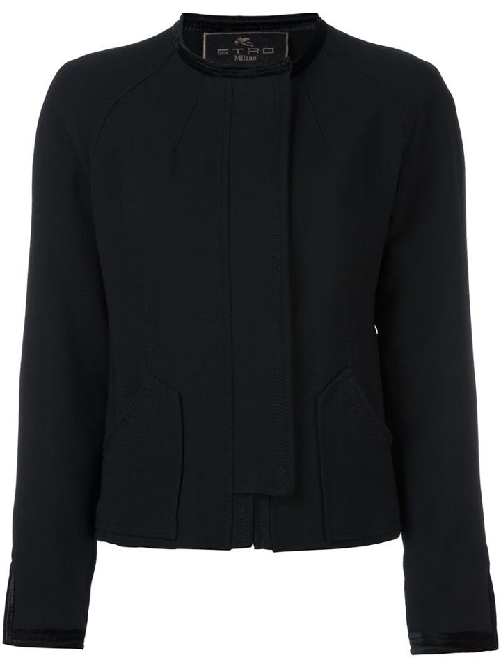 Etro Fitted Jacket, Women's, Size: 42, Black, Viscose/wool