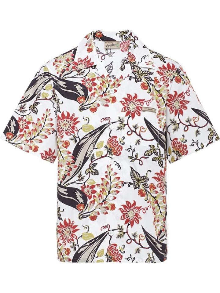 Prada Ramage Print Shirt - Neutrals