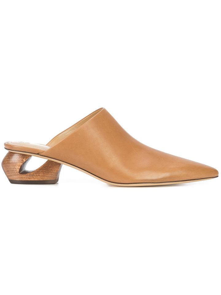 The Row Pointed Toe Mules - Brown