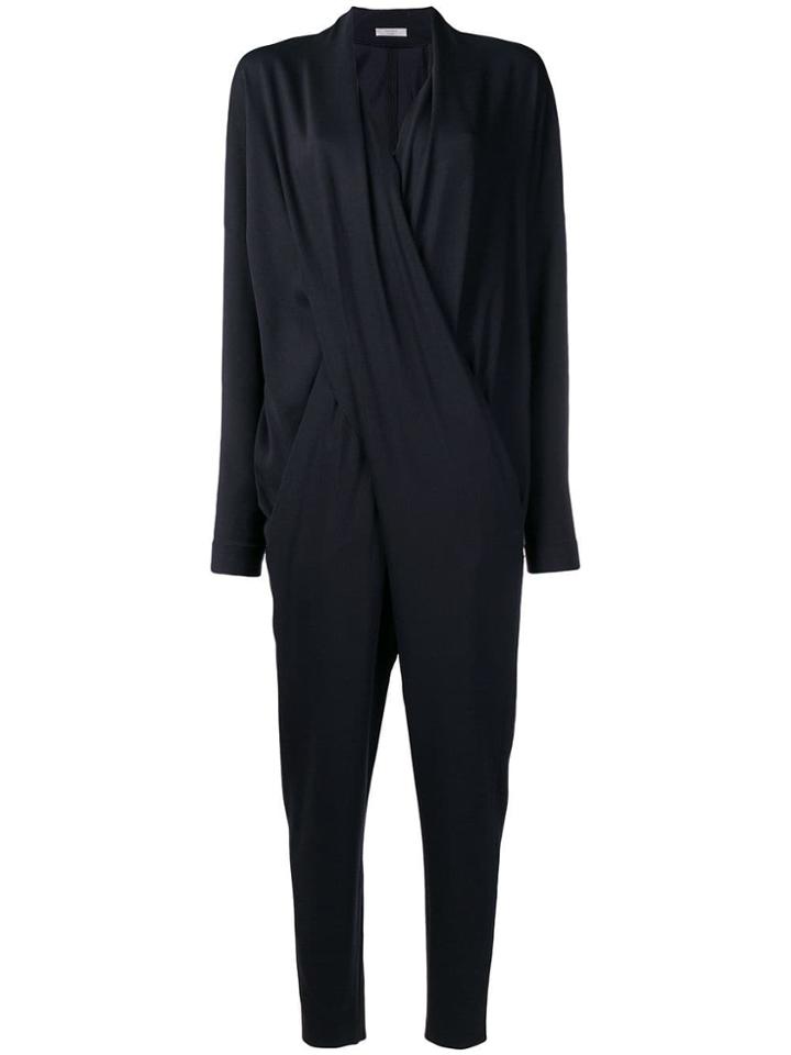 Poiret Wrap Draped Jumpsuit - Blue