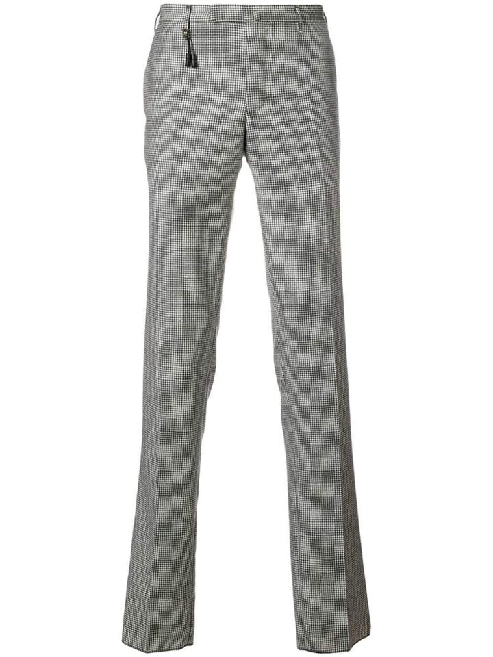 Incotex Houndstooth Check Trousers - Black