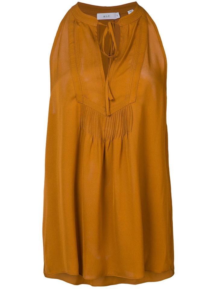 A.l.c. Sleeveless Tie-neck Blouse - Brown