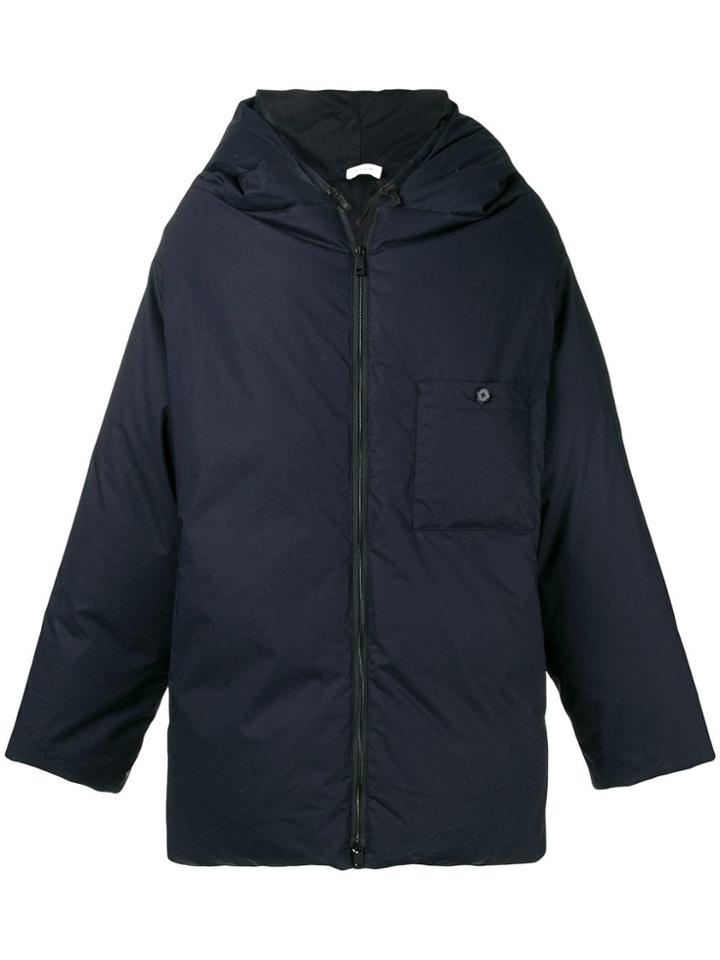 Jil Sander Padded Hooded Coat - Blue