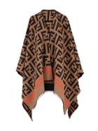 Fendi Ff Pattern Poncho - Brown