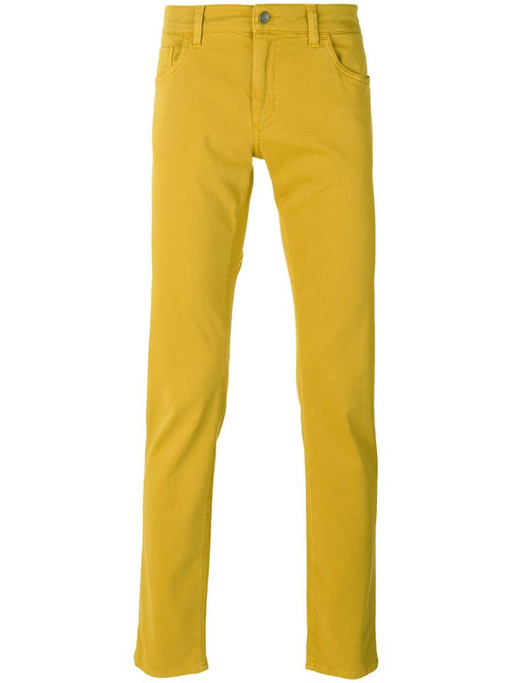 Dolce & Gabbana - Slim Fit Trousers - Men - Cotton/spandex/elastane - 50, Yellow/orange, Cotton/spandex/elastane