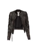 Maison Margiela Chain Trim Quilted Jacket, Women's, Size: 40, Black, Silk/lamb Skin/polyamide/aluminium