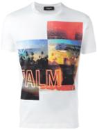 Dsquared2 Desert Palm Photo T-shirt, Men's, Size: Xxl, White, Cotton