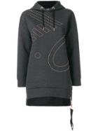 Ea7 Emporio Armani Oversized Stud Hoodie - Grey