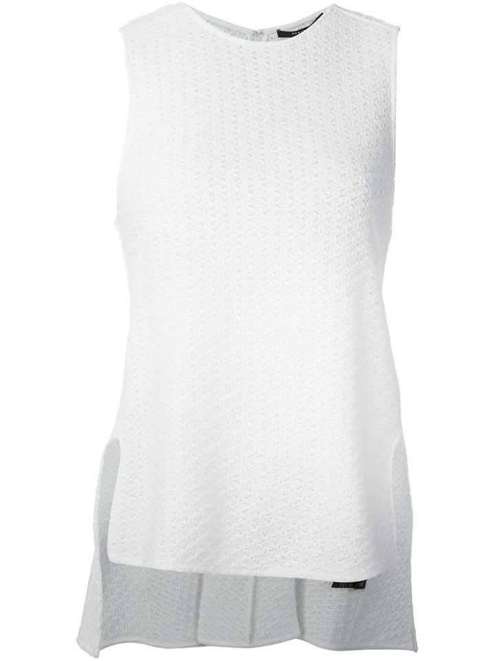 Derek Lam Textured Knit Tank, Women's, Size: 38, White, Cotton/polyimide