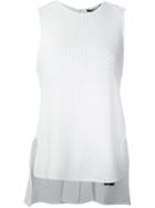Derek Lam Textured Knit Tank, Women's, Size: 38, White, Cotton/polyimide