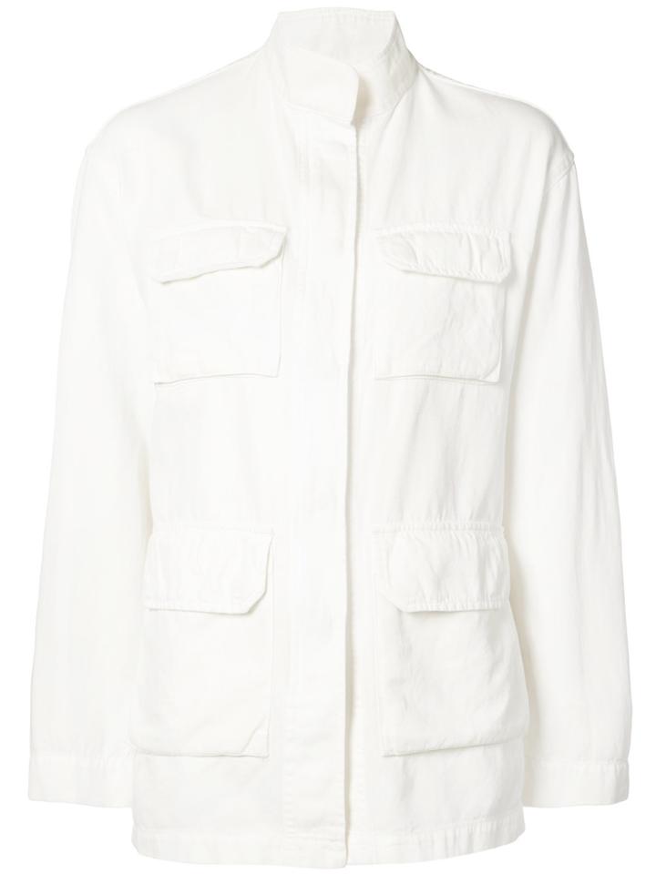Nili Lotan Relaxed Fit Military Jacket - White