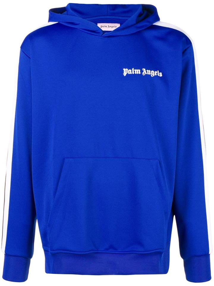 Palm Angels Oversized Logo Hoodie - Blue