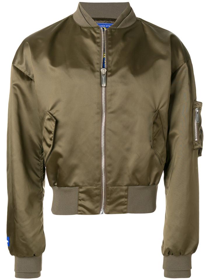 Maison Kitsuné Zipped Bomber Jacket - Green