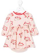 Stella Mccartney Kids - Fleur Swan Print Dress - Kids - Viscose - 36 Mth, Pink/purple