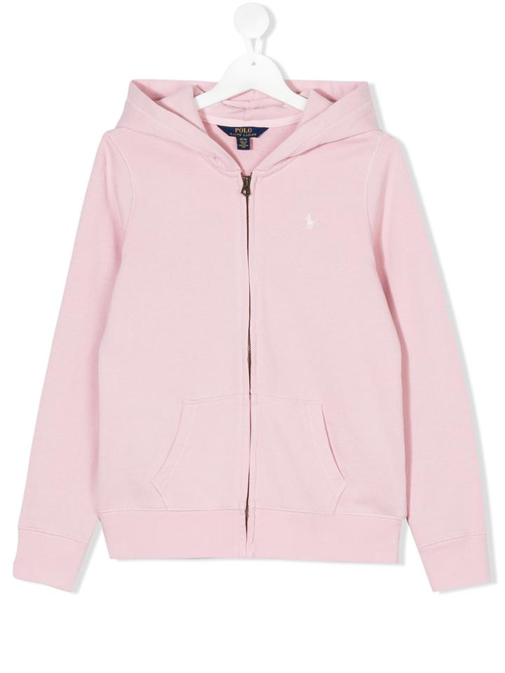 Ralph Lauren Kids Zipped Hoodie - Pink & Purple
