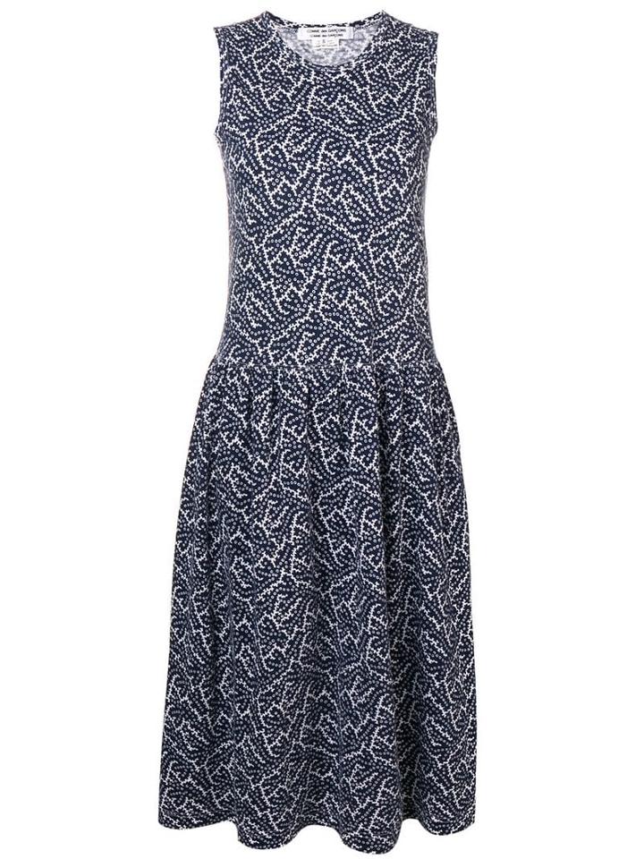 Comme Des Garçons Pre-owned Patterned Flared Dress - Blue