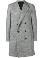 Caruso Double-breasted Fitted Coat - Grey