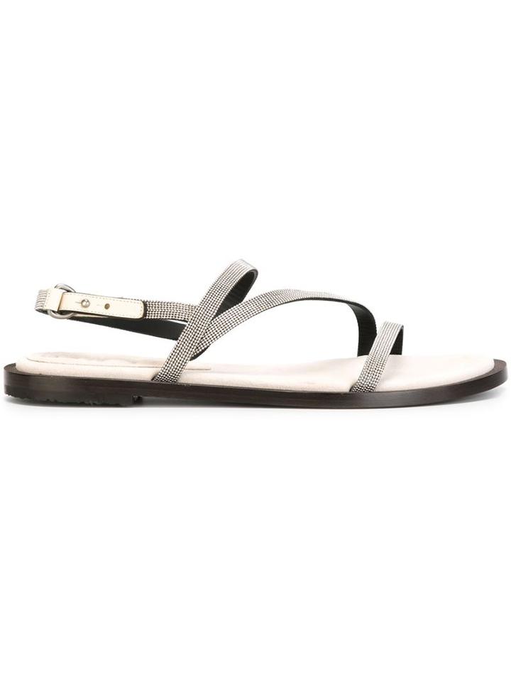 Brunello Cucinelli Embellished Flat Sandals